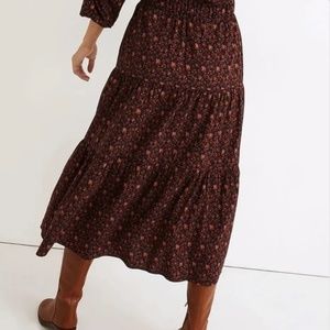 NWT Madewell Pull-On Tiered Maxi Skirt SMALL